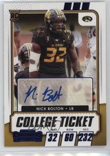 2021 Contenders Draft Picks College Game Ticket Blue /99 Nick Bolton Auto 1h0p