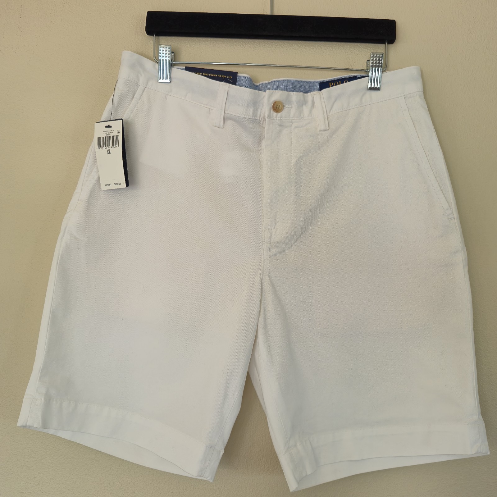 Polo Ralph Lauren Men's White Chino Shorts Stretch Classic Fit 9