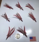 8 Dressed Size 4 Treble Hooks Hackle Feathers,flashing.Fly Tying — photo 1