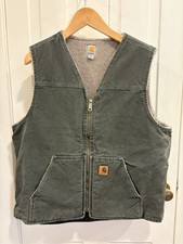 Carhartt Men s V26 MOS Canvas Vest Sherpa-Lined Size XL Tall MOSS GREEN