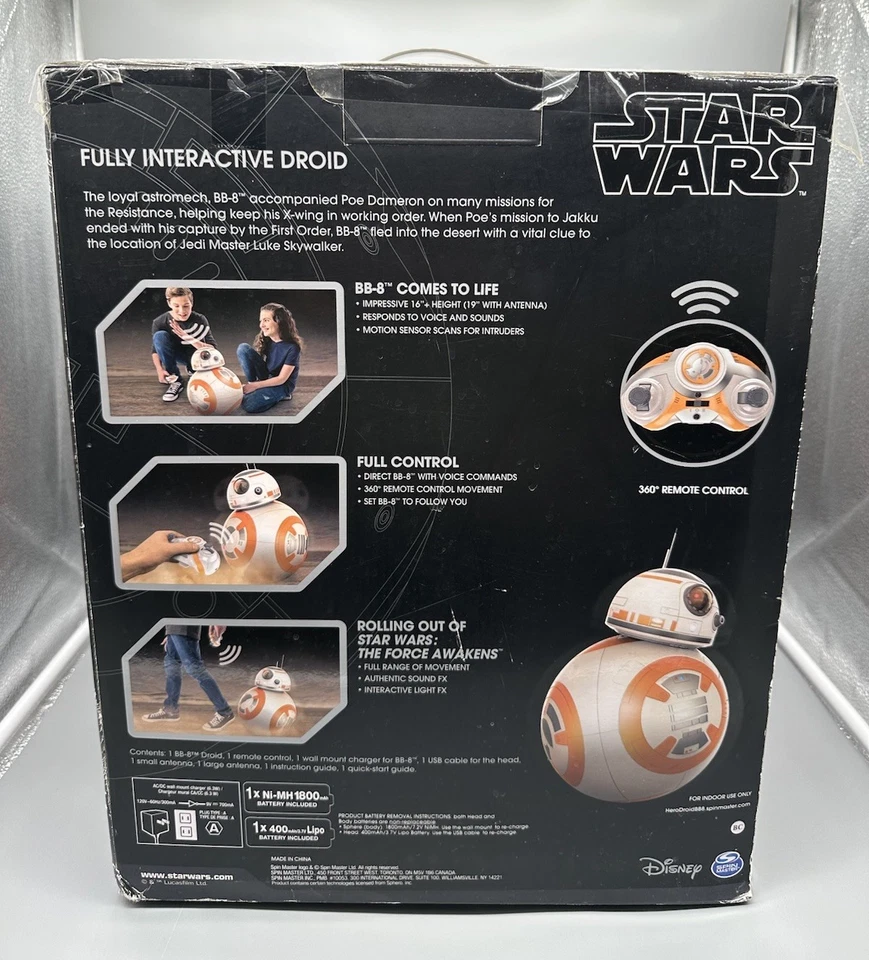 Spin Masters Star Wars BB-8 Droid Robot Orange White Remote Control NEW - Image 3 of 4