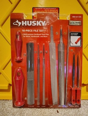 Husky 10 Piece File Set Multi Purpose W/ Handles 163-893  New