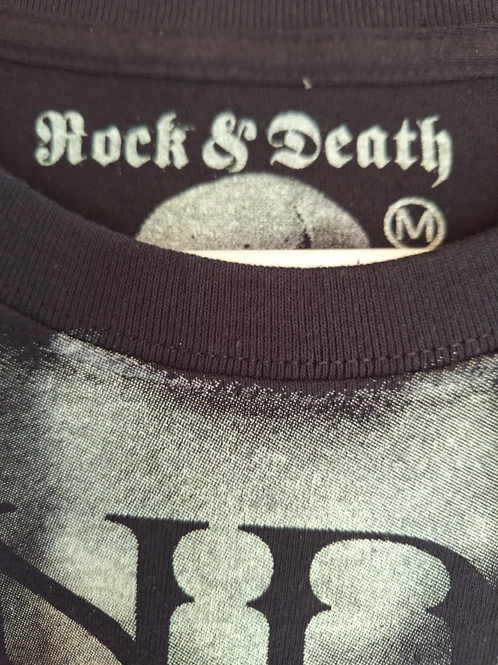 Jimi Hendrix Rock & Death Black Graphic Tee Guitar Quote Concert Photo Shirt M - Image 4 of 4