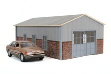 Hangar-Barn Garage Diorama Kit - Model Car Display Building 1:24 Scale 1/24