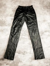 Vintage Wilsons Maxima Leather Pants Black Mid-Rise Y2K Straight Leg Women Sz 6