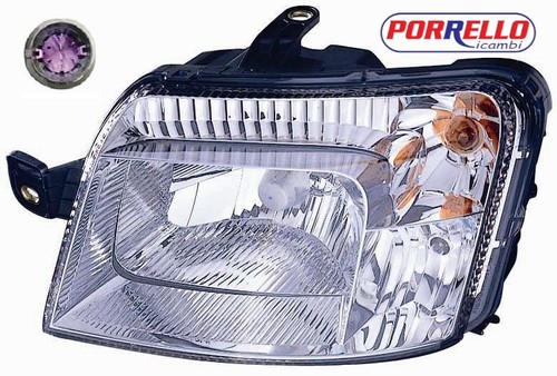 FARO ANTERIORE FIAT PANDA 169 PROIETTORE FANALE SINISTRO SX H4 SPINOTTO VIOLA - Foto 4 di 6