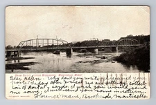 Monticello MN-Minnesota, Draw Bridge Across Mississippi Vintage c1907 Postcard