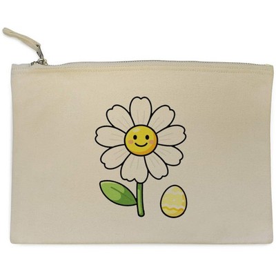 Canvas-Clutch/Zubehörtasche ''Gänseblümchen Blume & Osterei'' (CL00051263)