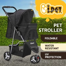 i.Pet Pet Stroller Pram Large Dog Cat Carrier Travel Pushchair Foldable 3/4Wheel