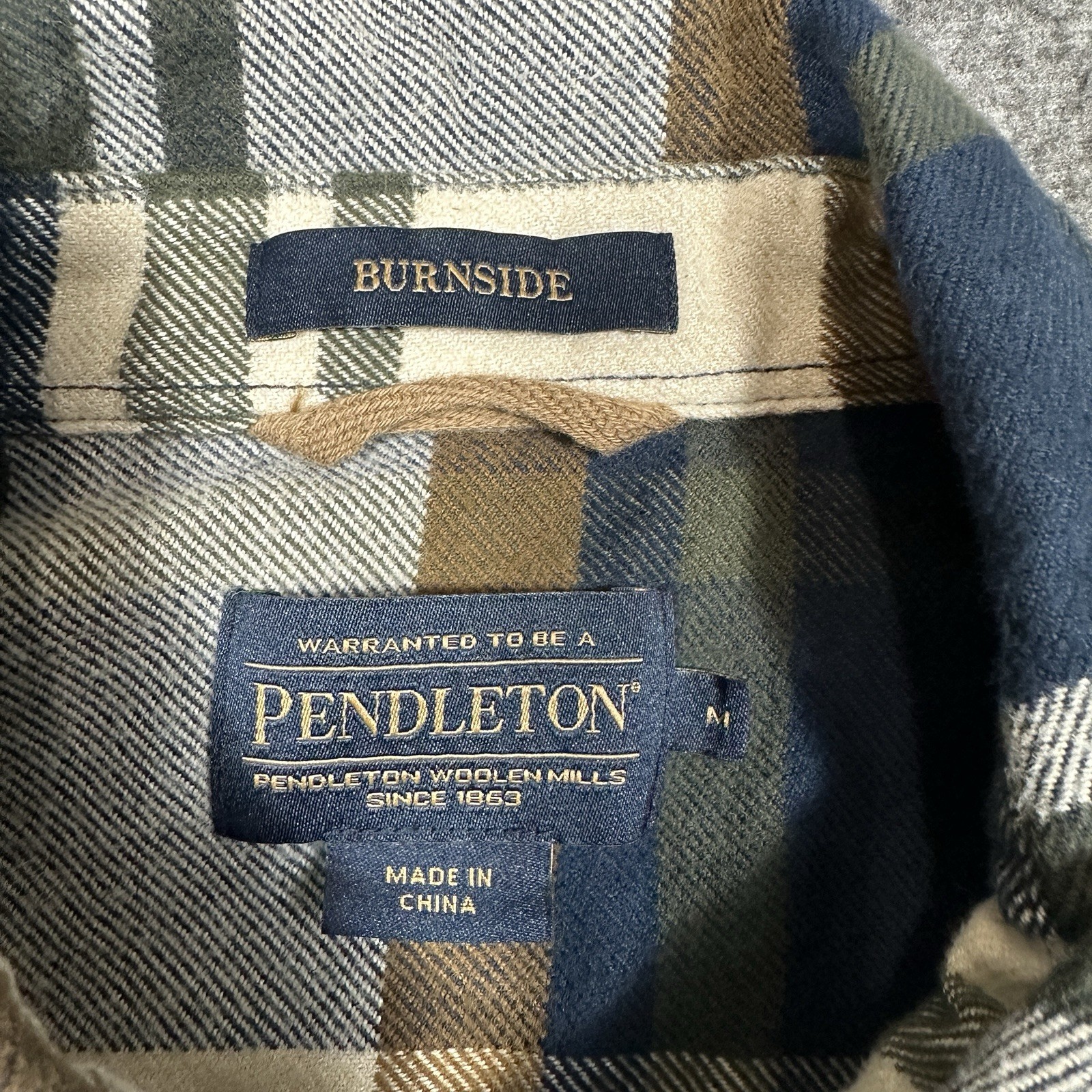 Pendleton Burnside Flannel Mens Medium Plaid Doub… - image 8
