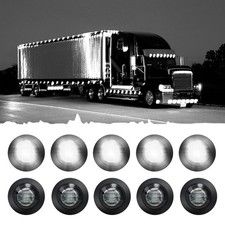 10PCS Sealed Waterproof Smoked White 3/4" Mini Round Clearance LED Front Rear...