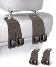 VETERBONE 2-Pack Leather Car Purse Holder Hooks Headrest Hangers Seat Organizer
