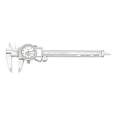 Starrett 3202-6 Dial Caliper W/Case, 6 In, White