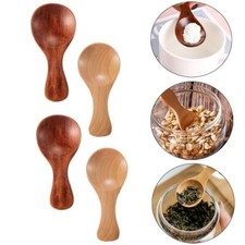 Small Wooden Spoon Short Handle 2/4Pcs Condiment Honey Dessert for Baby Supplies