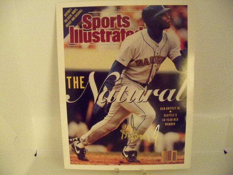 KEN GRIFFEY JR 'The Natural' 9" x 12" Photo SI Cover w/ Gold Facsimile Signature