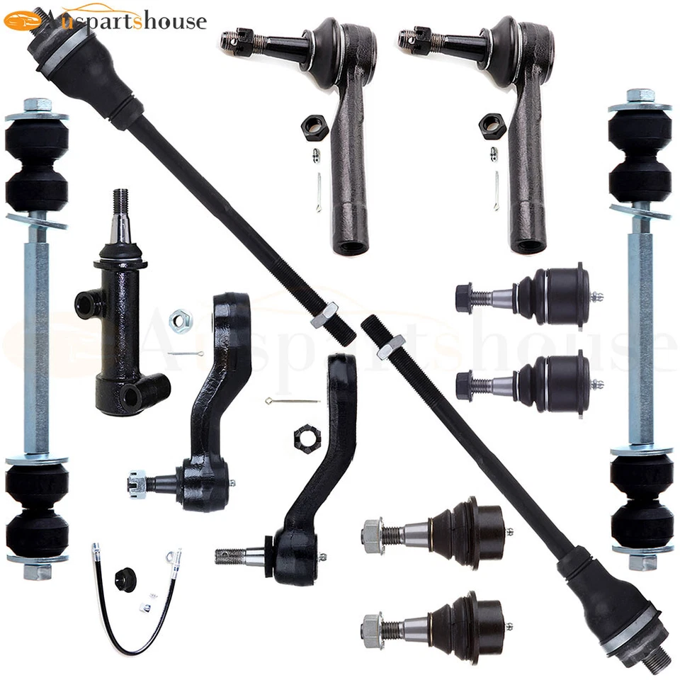 13x rótulas de extremos de varilla de amarre delanteras para 99-06 GMC Sierra Silverado 1500 4x4 y 4x4 Foto 2 de 4