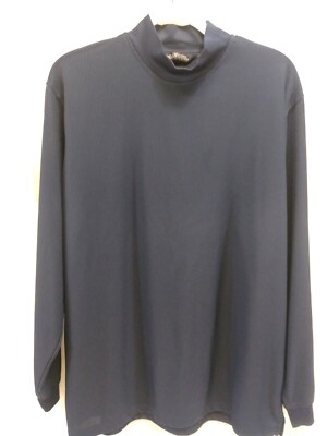 PGA Tour Men's Shirt Navy Blue Size L Performance Long Sleeve Mock Neck Golf