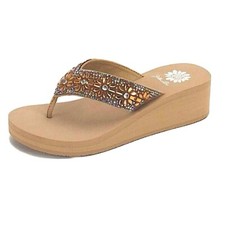 YELLOW BOX WAYNE WEDGE SANDAL COLOR TAUPE MEDIUM WIDTH