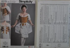 Simplicity 8579- Misses' 18th Century Colonial Costumes, Corset, Shift & Pannier