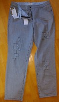 ★ Ulla Popken ★ 50 ~ Tolle Jeans ~ Used Gestreift ~ Boyfriend Cut~ Stretch