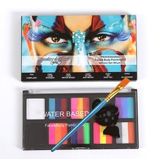 Professional Face  Body Painting Kit 10 Colors Non Toxic Face Paint Kit D8J6