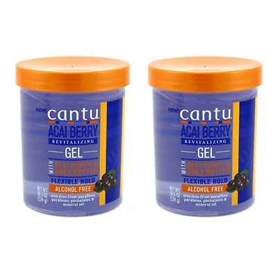2x Cantu Acai Berry revitalisierendes Haarstylinggel 18,5 oz/524 g