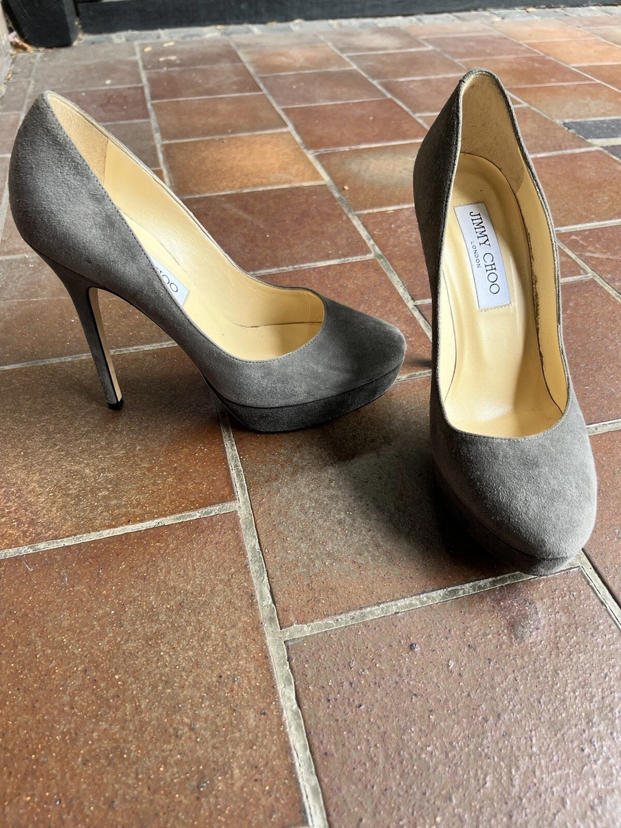 Grey suede chunky heels 2025