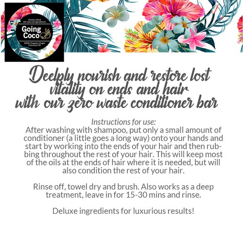 100% ORGANIC COCONUT OIL_Nutrient rich_DELUXE_Conditioner Bar_Lemon Myrtle - Picture 2 of 9