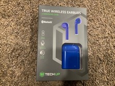  1 NEW Tech Up Active True Wireless Earbuds Sweat Resistant Auto Pair BLUE