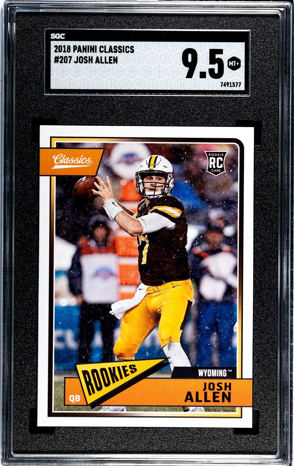2018 Panini Classics JOSH ALLEN Rookie Buffalo Bills RC #207 SGC 9.5 Mt+ Wyoming