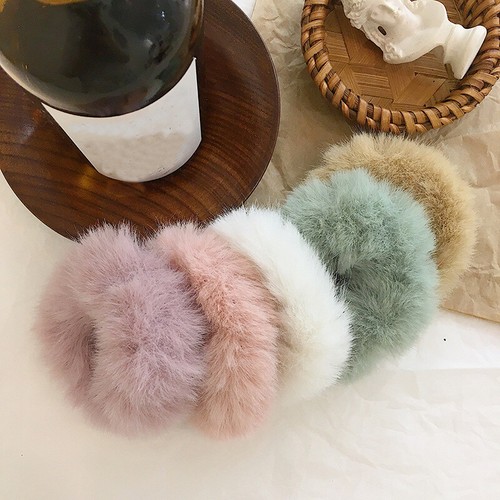 Girl Colorful Plush Hair Ties Ring Rope Rubber Band Stretchy Ponytail Scrunchi ε - Picture 10 of 25