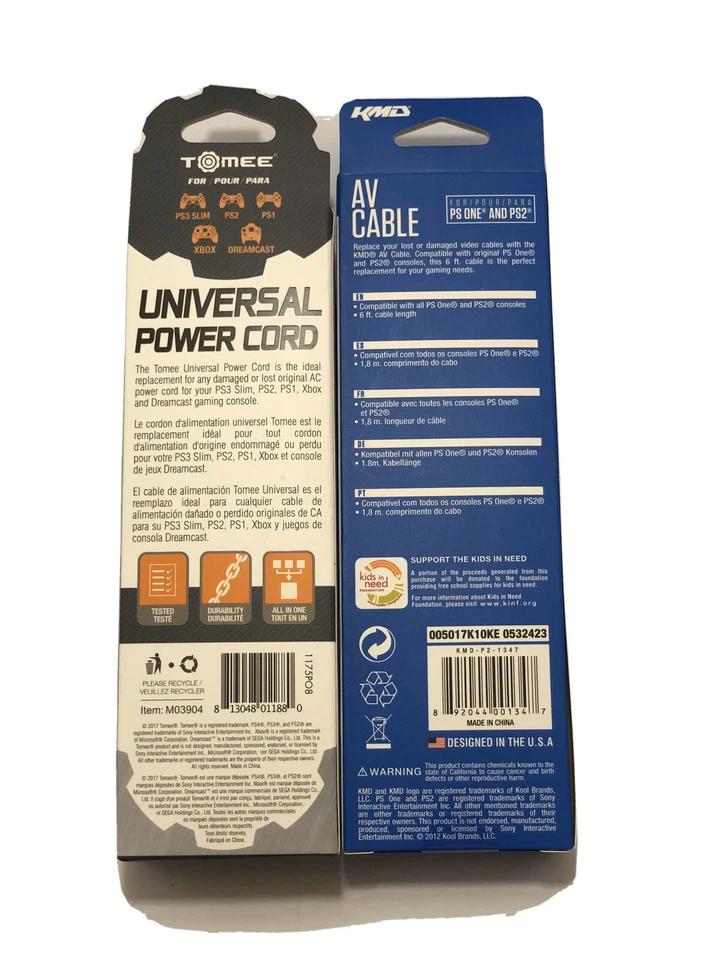 New PS2 Fat AV Cable &  AC Power Cord (Sony Playstation 2) - Image 2 of 4