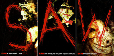 Saw (2004) Set of 3 Movie Posters Advance, Original, SS, Unused, NM, Rolled
