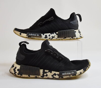 Adidas NMD_R1 Refined Black Shoes Splash White Boost H05652 | Size 6