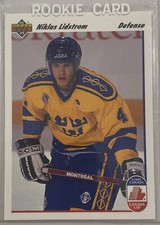Nicklas Lidstrom 1991-92 Upper Deck Rookie Card #26 NHL Detroit Red Wings. rookie card picture
