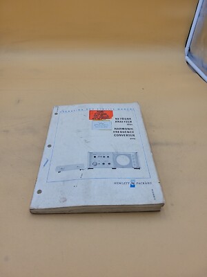 HEWLETT PACKARD NETWORK ANALYZER 8410A HARMONIC FREQUENCY 8411A SERVICE MANUAL