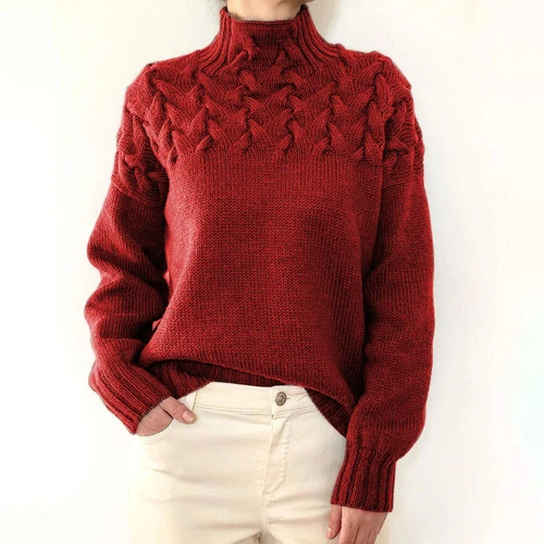 Damen Frauen Strick Rollkragen Pullover Langarm Winter Warm Pullover Oberteil! - Bild 9 von 33