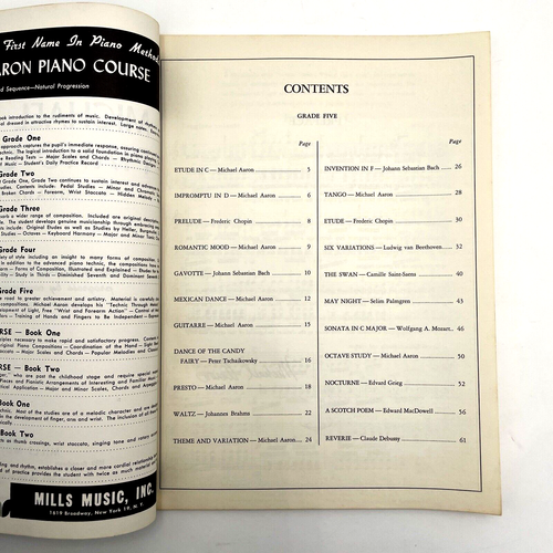 Michael Aaron Klavierkurs - Klasse 5 - Klavierstudium - 3 Stück (1952) Vintage - Bild 5 von 12