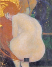 Water Snakes Figures by Gustav Klimt Oil Painting Hand Painted Repro on Canvas