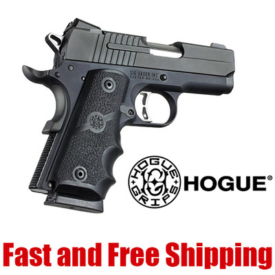 Hogue 1911 Officers Model Wrap Around Soft Rubber Grip w/Finger