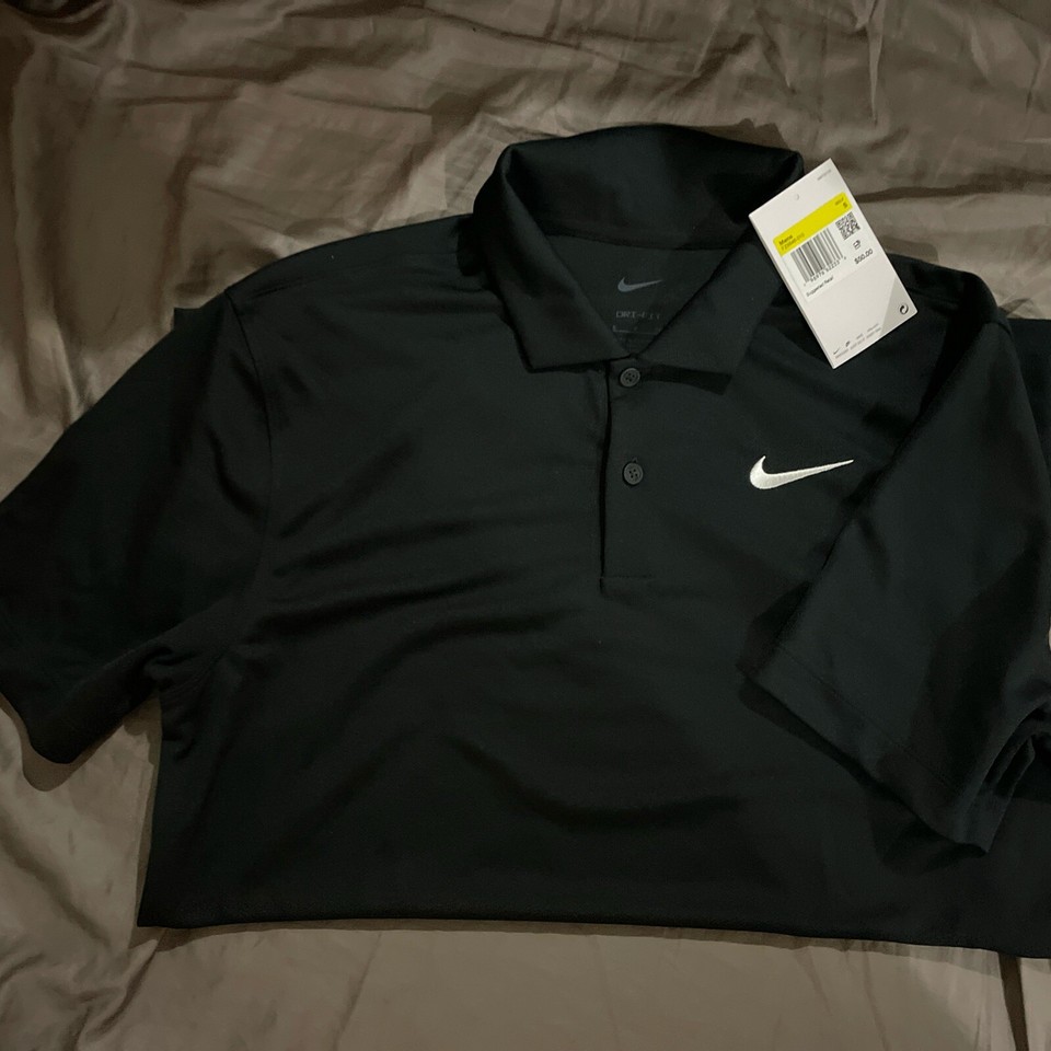 nike golf polo small mens Black Small DRIFIT Short Sleeve eBay