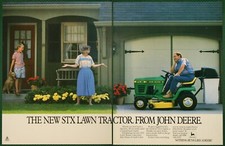 John Deere STX Lawn Tractor Driveway Garage Family Vintage Print Ad 1989