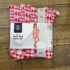 Member's Mark Girl's 2-Piece Woven Tank Easy Pull-On Short Set Size 4/5