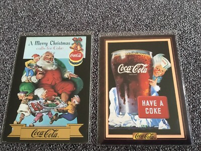 COCA COLA Collect-A-Card Series 3 Cards LOT of 2 - 1994 Santa 1960  Sprite Boy