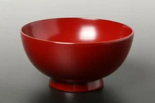 Owan Japanese soup bowl Echizen Lacquerware Handcraft Ginshu Red Chic