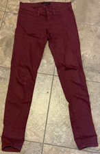 Flying Monkey Low Rise Maroon Skinny Pants Women Size 26 Made in the USA