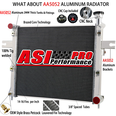 4 Row Radiator for 2006-2010 08 Jeep Commander Grand Cherokee 3.7L-6.1L