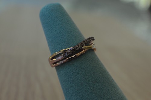 0.35ct Natural Champagne Diamond Band Ring ~ 14K RG over Fine Silver Size 7 - Picture 9 of 9