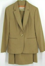 Vintage Dudley 100 Wool 2-Piece Skirt Suit-Size 9/10 Blazer Skirt Tan Beige