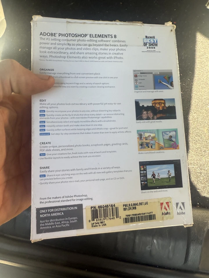 Adobe Photoshop Elements 8.0 MAC OS TX232LL/A - Very Good Condition Work B6 - Image 2 of 4